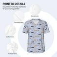 thumbnail image 3 of Zufioo Dogs Are Running Print Men's Baseball Short Sleeve, Moisture Wicking Button-Down Hip Hop Tee-Small, 3 of 7