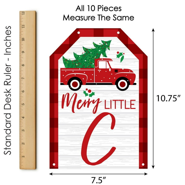 Merry Little Christmas Tree - Hanging Vertical Paper Door Banners ...