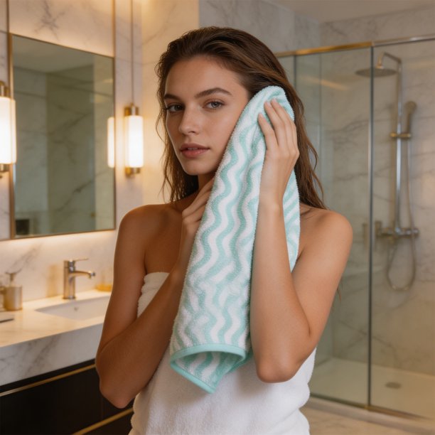 MTBLYS Toalla de felpa de secado rápido con estampado de corales a rayas para lavarse la cara|bañarse y secarse el cabello|75 x 35 cm|para hombres y mujeres