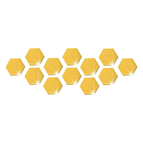 Hexagon Peel and Stick Backsplash 12 Sheet Self Adhesive Kitchen Backsplash Tile Sticker Waterproof Peel and Stick Backsplash Tile for Bathroom Shower Furniture Camper Gold 5"