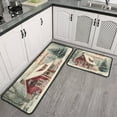 thumbnail image 3 of 2 Piece Christmas Plaid Kitchen Rug Sets Xmas Forest Rustic Farmhouse Kitchen Floor Mat Absobent Kitchen Rugs and Matsfor Cook Home Decor (47x17+30x17 Inches), 3 of 7