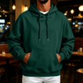 thumbnail image 2 of Nestiefly Hoodie for Men Fleece Long Sleeve Oversize Hooded Sweatshirts Casual Fall Track Pullover with Pocket Dark Green XL, 2 of 9
