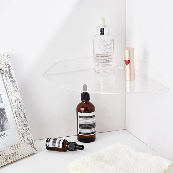 Clear Acrylic Corner Shelf Mounting Shelf Floating Corner Shelves with Anchor Plug & Iron Screw Corner Shelve