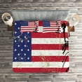 thumbnail image 2 of Ambesonne New York Quilted Coverlet 3 Pcs, Liberty USA, Queen Size, Dark Coral White, 2 of 2