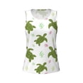 thumbnail image 4 of Xecao Cute Turtle print women's scoop neck, loose-fit workout tank tops for the gym., 4 of 9