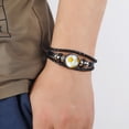 thumbnail image 5 of (Jaune) Pulsera de fútbol regulable en perlas, diseño personalizado, cadeau de Noël, de vacances ou d'anniversaire, pulsera de fan étudiant (Noir) Pulsera de cuero de vachette personalizada regulable, 5 of 5