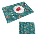 thumbnail image 1 of DouZhe Polyester Set de 4 Napperons, Mignon Dessin Animé Corail Coquillages Motif Résistant à la Chaleur Place Mats pour Table à Manger, 12 "x 18", 1 of 6