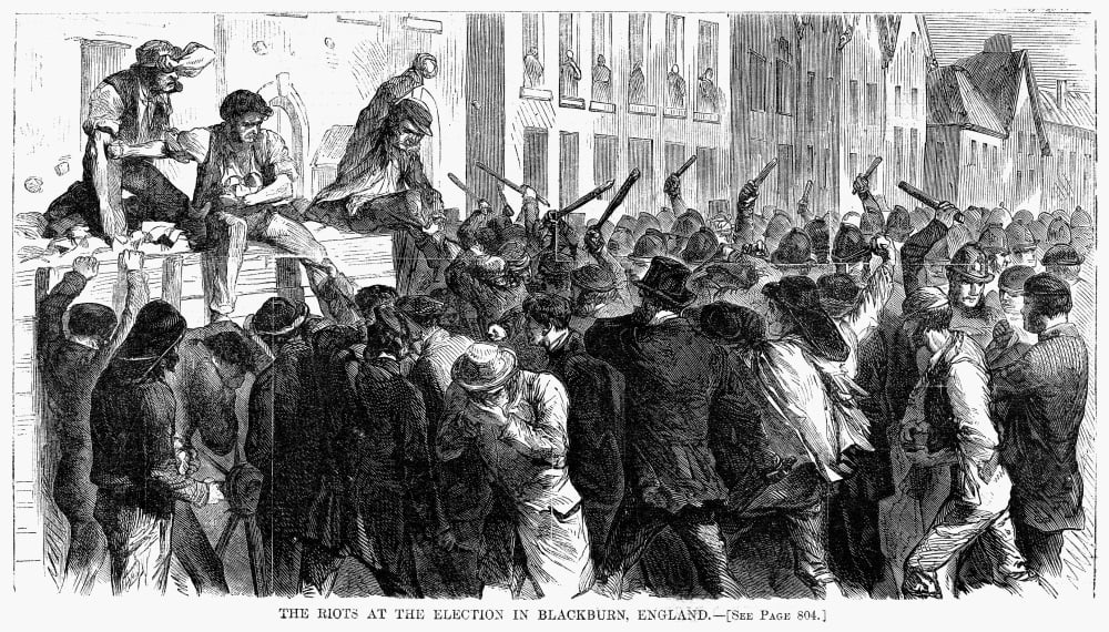 Stretched Canvas Art England Election Riots. /Nelection Riots At