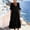 Black, variant on QUNYINEY Cotton Linen Dresses for Women Summer Midi Short Sleeve White Sundress with Pockets Loose Fit A Line Casual V Neck Dresses