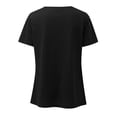thumbnail image 3 of CUSTG Women's Shirred V-Neck T-Shirts Short-Sleeve Casual Summer Tops Trendy Fashion Solid Color Tee, 3 of 8