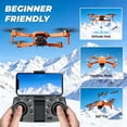 thumbnail image 2 of Ourlife Drone with Camera 2K for Kids & Beginners, Mini Foldable RC Quadcopter with WiFi FPV, Brushless Motor, Headless Mode, 2 Batteries, Easy to Fly Toy Drone Orange, 2 of 11