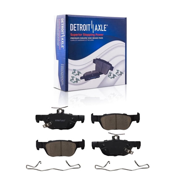 Detroit Axle - Rear Brake Pads for 2019-2024 Mazda 3, 2020-2023 CX-30, 2022-2023 MX-30 EV, Ceramic Brake Pads with Hardware Replacement