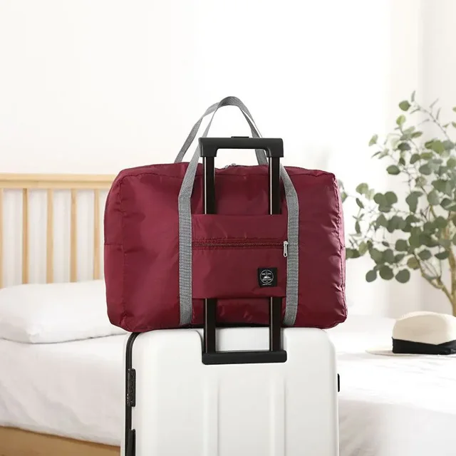 Sac de Voyage Multifonction Pliable Sac de Voyage à une Épaule Bagage à Main Grande Capacité Rangement de Bagages Imperméable Rouge