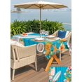 thumbnail image 5 of Outdoor Tablecloth with Umbrella Hole for Patio/Picnic/Party/Camping, Coastal Beach Waterproof Table Cloth Rectangle Table Cover Washable, Summer Tropical Plants Ocean Blue Wood Grain (60"x 84"), 5 of 9