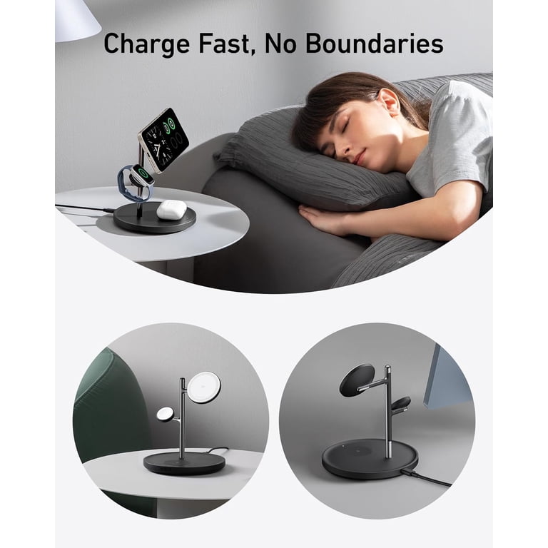 Anker MagSafe Wireless Charging Stand, 3-in-1 Qi2 15W Charger for iPhone,  Apple Watch, AirPods - Walmart.com