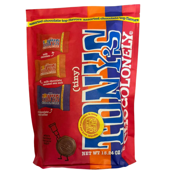 Tiny Individually Wrapped Milk Chocolate Variety Pack with Caramel Sea Salt & Pretzel Toffee, Assorted Flavors, 15.24 oz