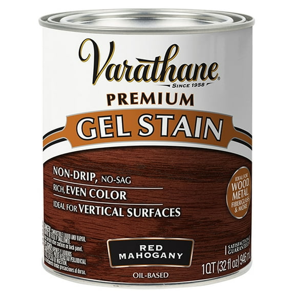 2 Pack, Red Mahogany, Varathane Premium Gel Wood Stain-358308, Quart
