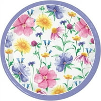 Creative Converting 362998 Bunny & Blooms Luncheon Round Paper Plate