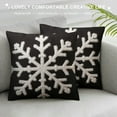 thumbnail image 3 of COMIO  Christmas Decorative Snowflake Throw Pillow Covers Canvas Cushion Cases Holiday Decor Soft Pillowcases for Couch Sofa Bedroom Car Black, 3 of 5