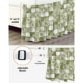 thumbnail image 3 of Sage Green Crystal Flower Bed Skirt California King Size 18" Drop Irregular Texture Ruffled Wrap Around Bed Skirts Adjustable Elastic Bedskirt Dust Ruffle for California King Size Bed, 3 of 7