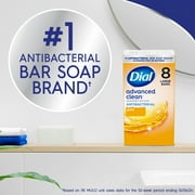 Dial Gold Antibacterial Deodorant Bar Soap, Advanced Clean Deep Cleanse Bar, 4 oz, 8 Bars