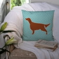 thumbnail image 3 of Carolines Treasures BB3693PW1414 Irish Setter Checkerboard Blue Fabric Decorative Pillow, 3 of 4