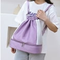 thumbnail image 3 of Qarigey Bolsa de gimnasio para adultos, impermeable informal para Fitness, ropa, pantalones, paraguas, bolsas de natación con separación seca y Envolturas para manijas de equipaje Púrpura claro Qarigey AP018658-04, 3 of 6