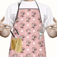thumbnail image 2 of Pink Cow Strawberry Hat Pattern Apron-Garden Aprons for Women with Pockets-Cotton Linen Waterproof Kitchen Cooking Gardening Aprons Adjustable for Kitchen,Cooking,BBQ and Salon 33x27 Inch, 2 of 7