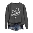 thumbnail image 3 of Women's Fashion Casual Solid Color Loose Long Sleeve Letter Print Round Neck Hoodie Fuzzy Sweatshirt for Women Dark Sweatshirt Women Hoodie Full Zipper Women Blouses Fitness Hoodie Women Fitted Womens, 3 of 4