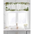 thumbnail image 2 of Green Botanical Linen Curtain Valance for Bedroom/Bathroom/Kitchen/Office/Living/Dining Room Window,Watercolor Summer Botanical Rod Pocket Topper Decorative Cafe Drapes Panel 60"x18", 2 of 6