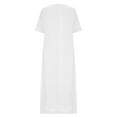 thumbnail image 6 of Sakmal Shift Womens Dresses Spring Long Short Sleeve Crew Neck White Dresses ,Sizes S-2XL, 6 of 7