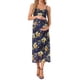 thumbnail image 1 of Vestido de maternidad de malla con fruncidos en los lados para mujer Inspire Chic, vestido ajustado con tirantes para embarazadas, ideal para invitadas de boda, azul profundo S, 1 of 6