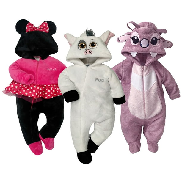 Kit 3 Mamelucos Disney Minnie Pua Angel