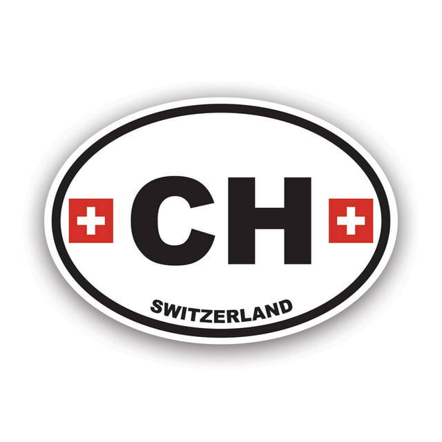 Switzerland Oval Sticker Decal - Self Adhesive Vinyl - Weatherproof ...