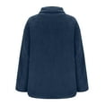 thumbnail image 4 of OGLCCG Oversized Winter Sherpa Coats for Women Loose Stand Collar Full Zip Fuzzy Fleece Jackets Long Sleeve Casual Warm Outerwear with Pckets,M,Navy, 4 of 5