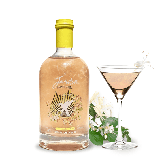 Jardin Honeysuckle Mixer for Cocktails and Mocktails Low Sweetness Syrup, 25.4 Oz - Aromatic and Floral Drink Shimmer, Keto Mixer