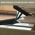 thumbnail image 3 of Zanmintaobo Queen Bed Frame with Lift up Storage & Layered Linen Headboard - Sturdy,Noise-Free,No Box Spring Needed,Easy Assembly,Olive Green, 3 of 11