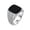 Black, variant on Men’s Stainless Steel Square Gemstone Signet Ring Vintage with Brown Stone Statement Ring Geometric Stripes Accent Comfort Fit Size 9
