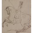 thumbnail image 2 of John Vanderbank 15x16 Gold Ornate Wood Frame and Double Matted Museum Art Print Titled - ‘The Gallop with Left Leg;’Engraved as Plate 15 in ‘Twenty Five Actions of the Manage Horse’ (1729), 2 of 4