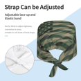 thumbnail image 3 of Yiaed Jungle Green Camo USA Flag Print Turban Hat for Women Men Comfortable Adjustable Cleaning Working Cap with Sweatband, 3 of 4