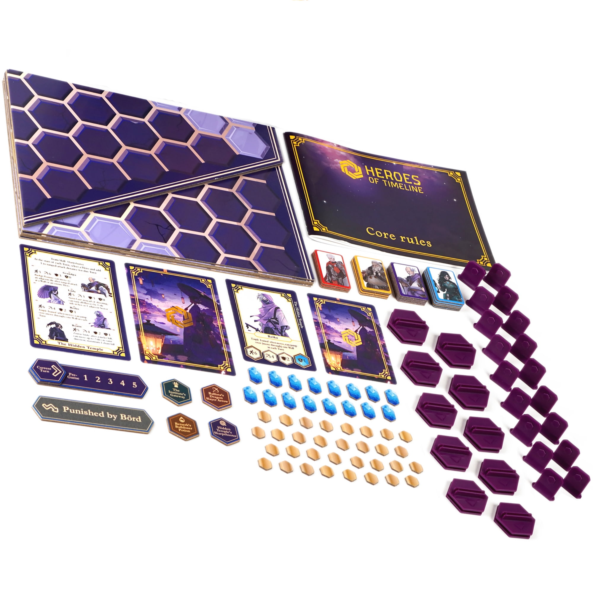 Heroes of Timeline - Fantasy Strategy Combat Board Game, Asymmetric Arena, Abstract Grid Movement, Unique Hero Abilities, Ages 14+, 2 Players, 20+ Min