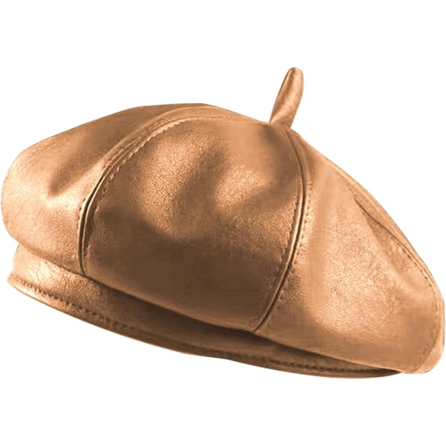 CoCopeaunt Women's Leather Newsboy Hat for Teen Girls French Style