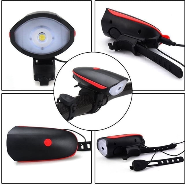 Luz Trasera Delantera Para Bicicleta, Bocina Impermeable De 120 Decibeles, Juego De Faros Delanteros Para Bicicleta Recargables Por USB Fáciles De Instalar Para Ciclismo
