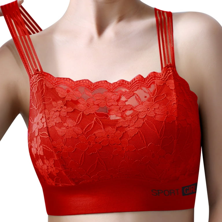 EHQJNJ Lace Bralette Plus Size Women's New Lace Beautiful Back Women's  Chest Wrap Large Chest Pad Small Chest Anti Light Backing and Bra Bralettes  for