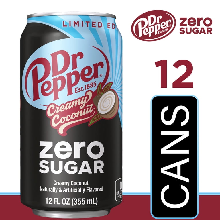 Dr. Pepper, Creamy Coconut Soda, 12 fl oz, 12 Pack Cans - Walmart.com