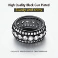 thumbnail image 5 of FindChic Black Cubic Zirconia Ring Thick 3 Row Band for Men,Women Size 7 to 14 Rings Bling Jewelry, with Gift Box, 5 of 8