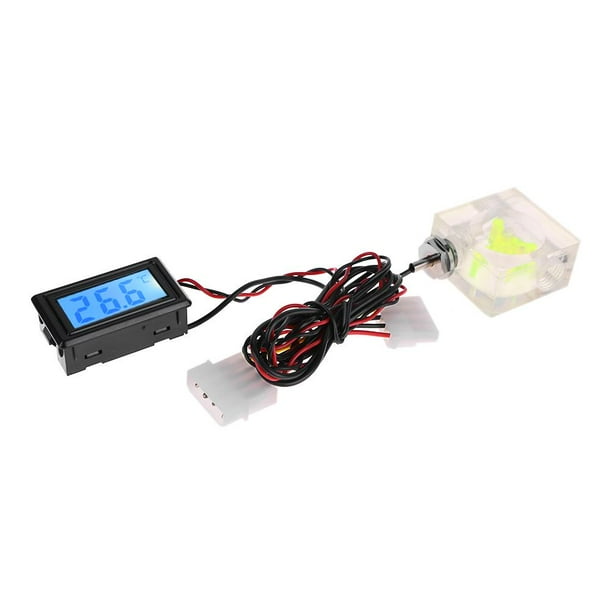 Mymisisa LED Digital Thermometer 3 Way Flow Meter for PC Water Cooling
