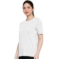thumbnail image 4 of eloria Women's T-Shirt Round Neck Solid Color Plain Half Sleeve T-Shirt Color: White | Size: XS, 4 of 7
