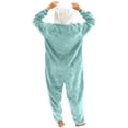 thumbnail image 7 of REORIAFEE Women Sleepwear Pajamas Set 1 Piece Fleece Warm Loungewear with Pockets Long Sleeve Jumpsuit Pants Color Block Sleepwear Sky Blue S-2XL, 7 of 7