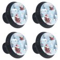 thumbnail image 2 of 4 Pcs Santa Claus Riding Sleigh Knobs for Kitchen Cabinet Cupboard Dresser Bookcase Drawer Pulls Handles Round Home Decor, 2 of 8